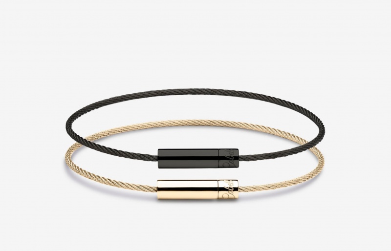 Bracciale Oliver Cabell Michael Cable Set Oro Nere | Italia-240375