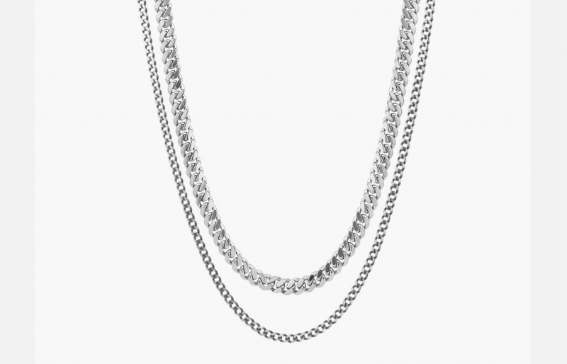 Catena Oliver Cabell Cuban Chain Set Argento | Italia-375802