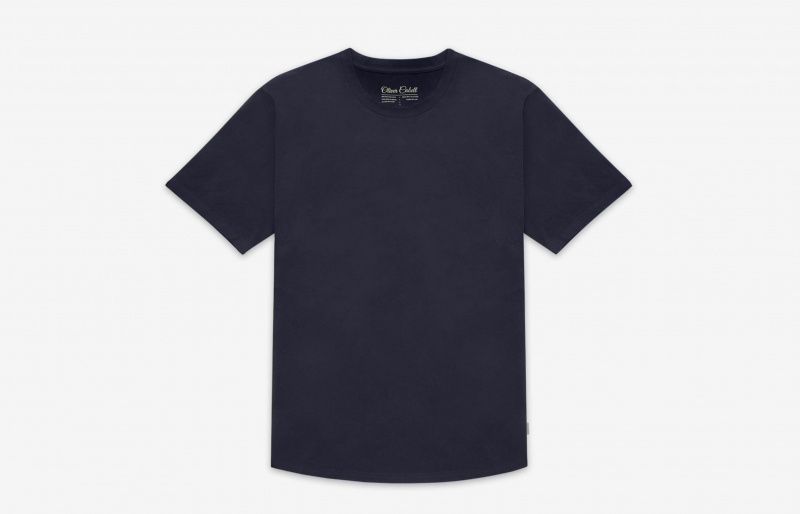 Maglietta Oliver Cabell Curved Hem Tee Blu Marino | Italia-481937