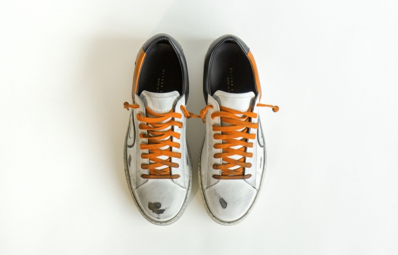 Sneakers Oliver Cabell Low 1 Bianche Arancioni | Italia-190463