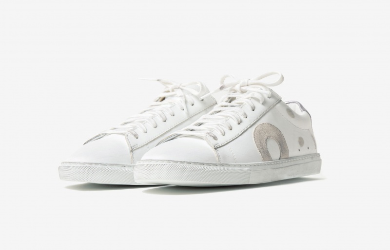 Sneakers Oliver Cabell Low 1 Bianche Argento | Italia-561284