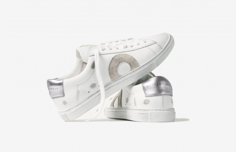 Sneakers Oliver Cabell Low 1 Bianche Argento | Italia-561284