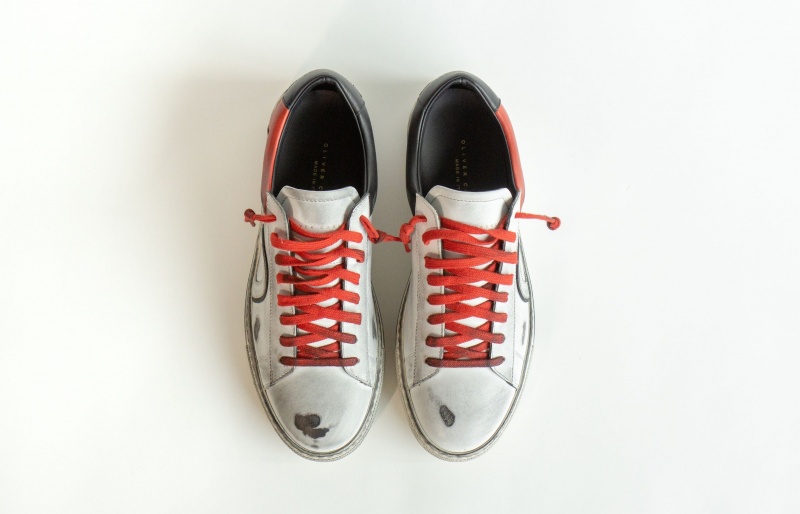 Sneakers Oliver Cabell Low 1 Bianche Rosse | Italia-048217